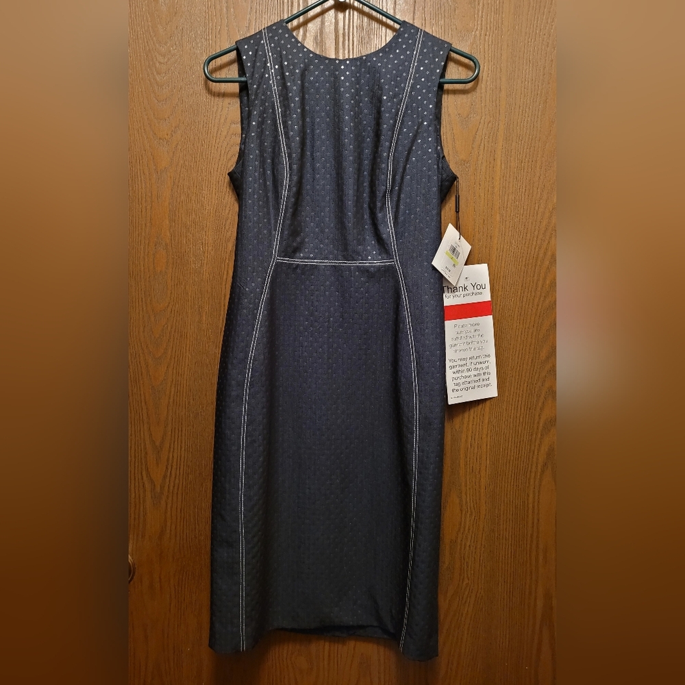 New With Tags Calvin Klein Black Sleeveless Pencil Sheath Dress 4